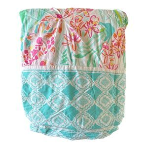 Pottery Barn Teen Lilly Pulitzer Orchid Border Full/ Queen Duvet Cover